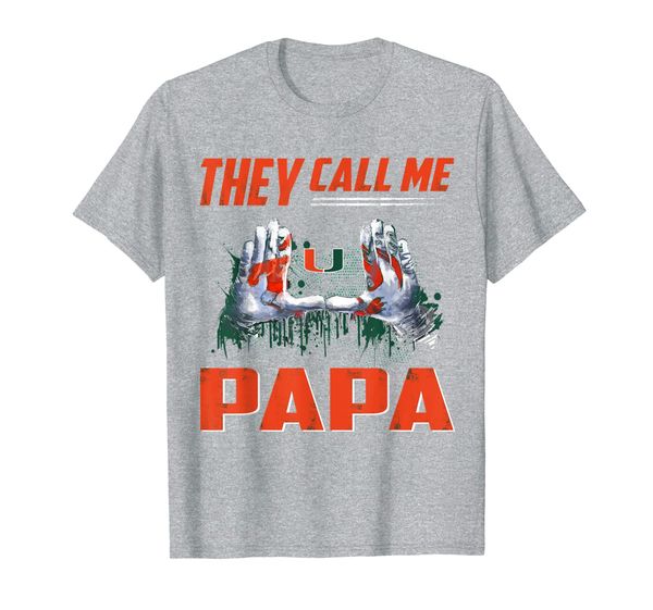 

miami hurricanes they call me - handsign - papa t-shirt, White;black