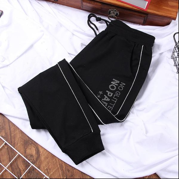 

donamol 2021 new fashion drill plus size womens casual long pants harem trouser loose autumn and winter sweatpants, Black;white