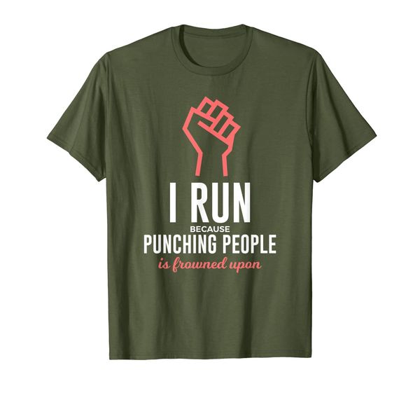 

running runners punching people funny run punch t-shirt, White;black