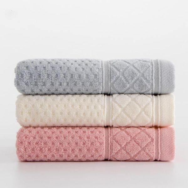 

towel [2 pcs] style face men and women daily pure color super absorbent soft cotton honeycomb satin file nordic