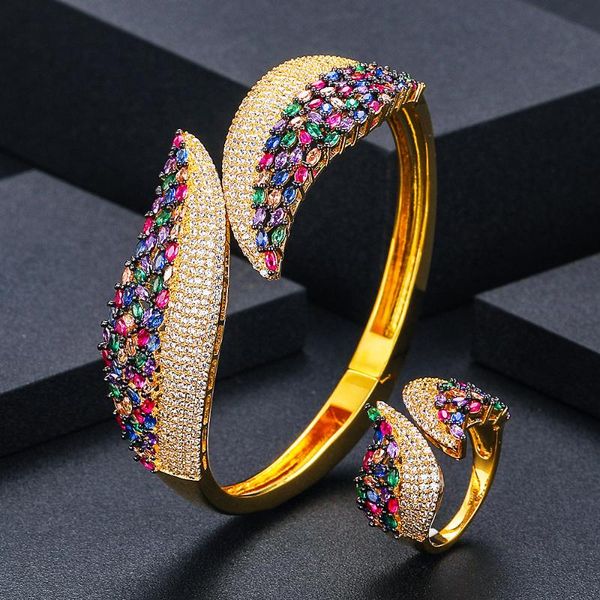 

earrings & necklace janekelly luxury big ball bowknots bangle ring set jewelry sets for women wedding cubic zircon crystal cz aretes de muje, Silver