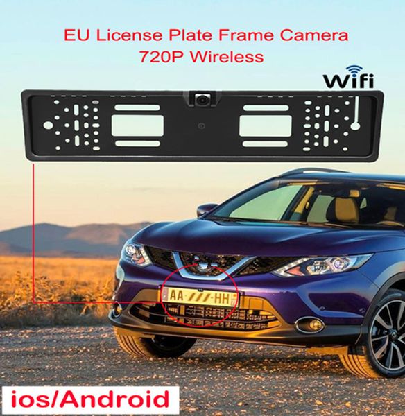 

new eu license plate frame camera wireless wifi car rear view camera 1080p hd parking system reverse assistance hd wireless camera