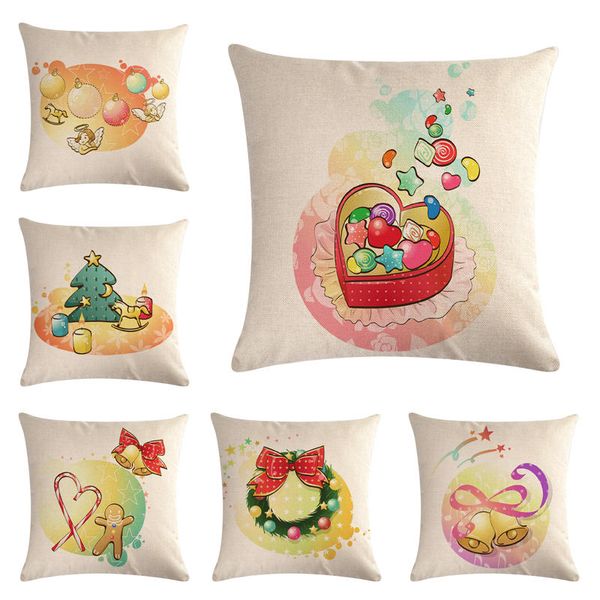 

45cm*45cm cartoon romantic little objects pattern linen/cotton throw pillow covers couch cushion cover home decorative pillows