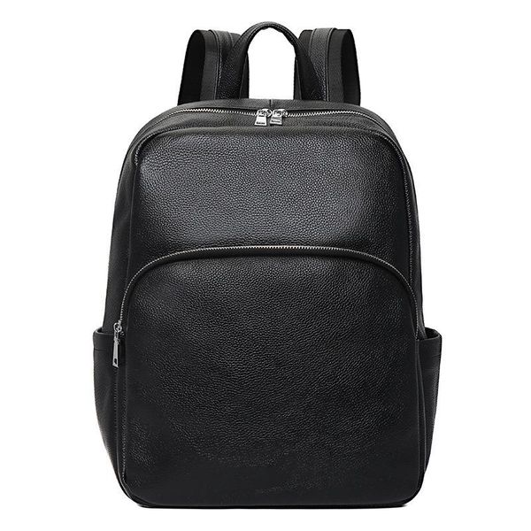 

backpack men's genuine cow leather lapmale school bag business knapsack men daypacks style casual travel