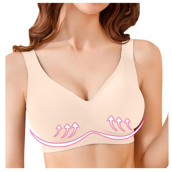 

bras women's unrimmed back adjustable wide-shoulder sports plus size underwear bra iingerie for women brassiere sport femme, Red;black
