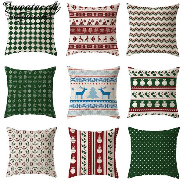 

cushion/decorative pillow fuwatacchi christmas cushion cover 45x45 linen geometric covers for sofa living room home dec throw pillowcase