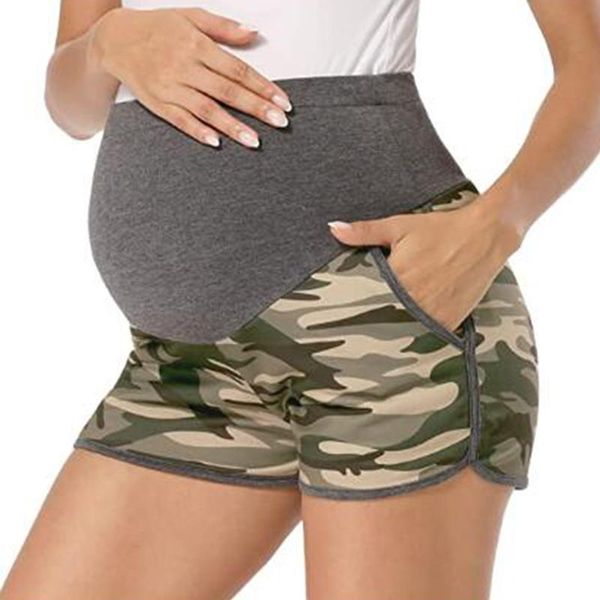 

maternity bottoms patpat casual camouflage full print dark grey pants, White