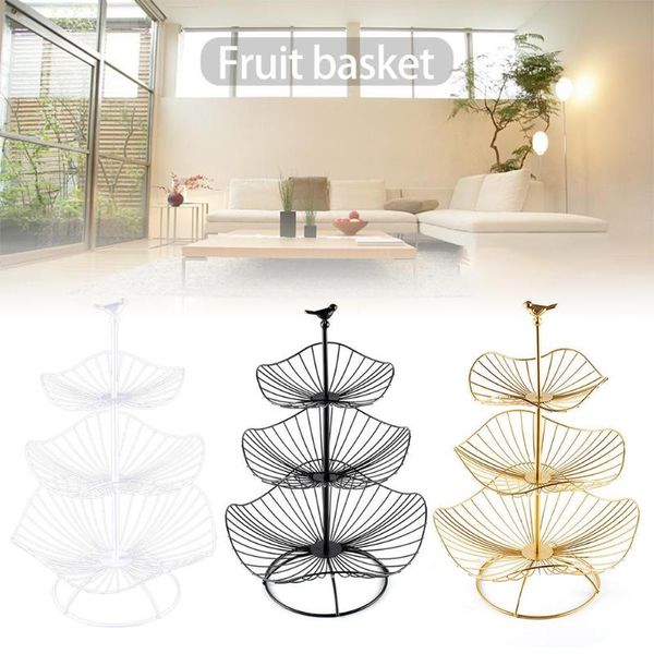 

storage baskets household 3-layer fruit tray multi-layer vegetable basket counterrack kitchen living room decoration