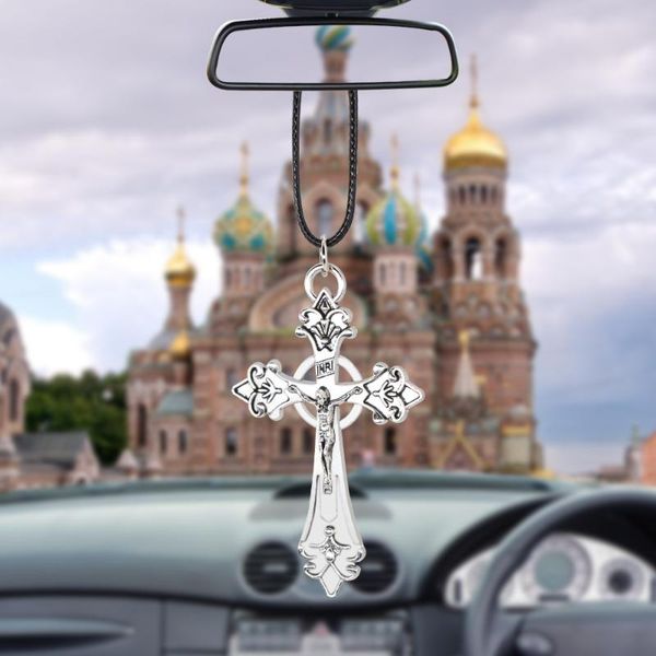 

interior decorations cars accessories archaize jesus crucifix cross car pendant ornaments charms rearview mirror decoration hanging auto dec