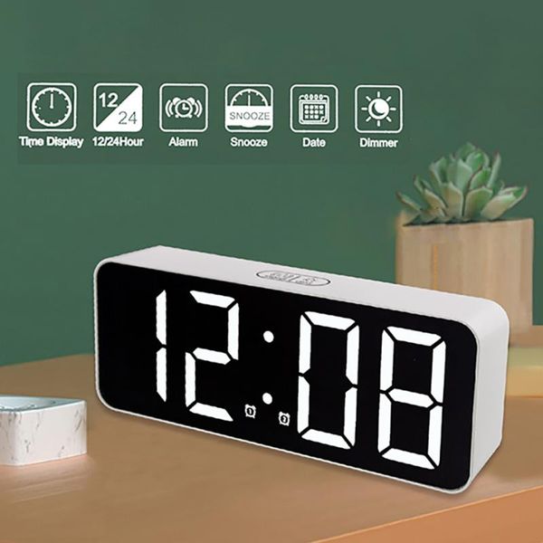 

other clocks & accessories digital alarm clock with backlight snooze electronic led table home decor desk for living room temperature displa