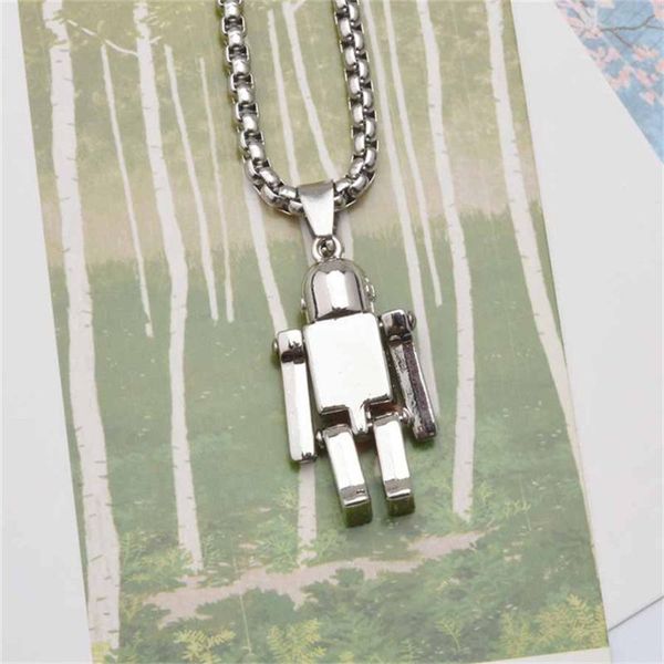 

chains robot necklace men and women cool hip-hop punk astronaut pendant jewelry decoration accessories wholesale, Silver