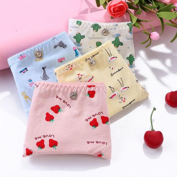 

underwear female pure girl student cute printing low waist antibacterial cotton breathable cartoon triangle shorts, Black;white