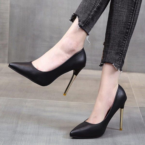

dress shoes patent leather party wedding official pumps for women pointed toe solid slip-on shallow 11cm super high thin heel, Black