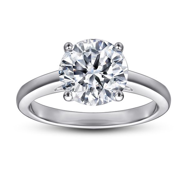 

european and american fashion high-end tonglin 925 silver ring womens simple fashion four-claw simulation diamond ring proposal engagement b