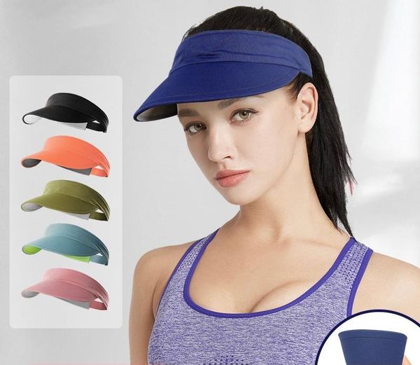 

wide brim hats 2021 spring and summer outdoor sports empty cap marathon running big eaves sun shade unisex, Blue;gray