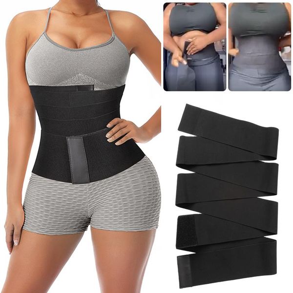 

women's shapers waist trainer women slimming sheath snatch me up bandage wrap body shaper tummy shapewear trimmer belt corset stretch b, Black;white