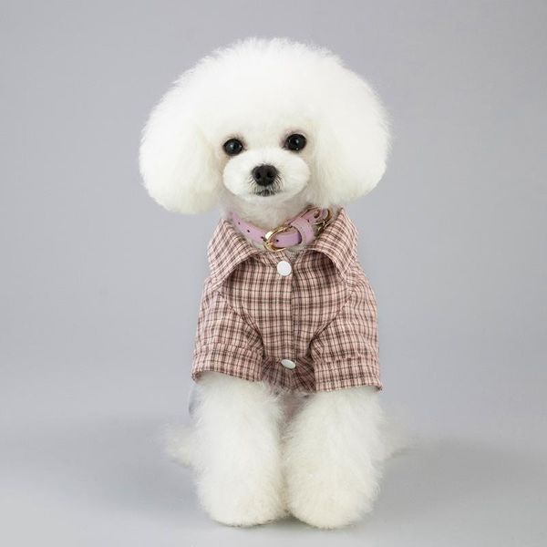 

pet jumpsuit dog leisure plaids shirt & pant 4-legged clothes set for dog boy