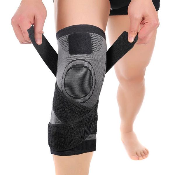 

elbow & knee pads brace support strap compression pad protector for running cycling sport edf88, Black;gray