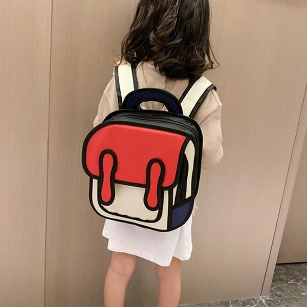 

backpack children 2d drawing cartoon school bag kindergarten