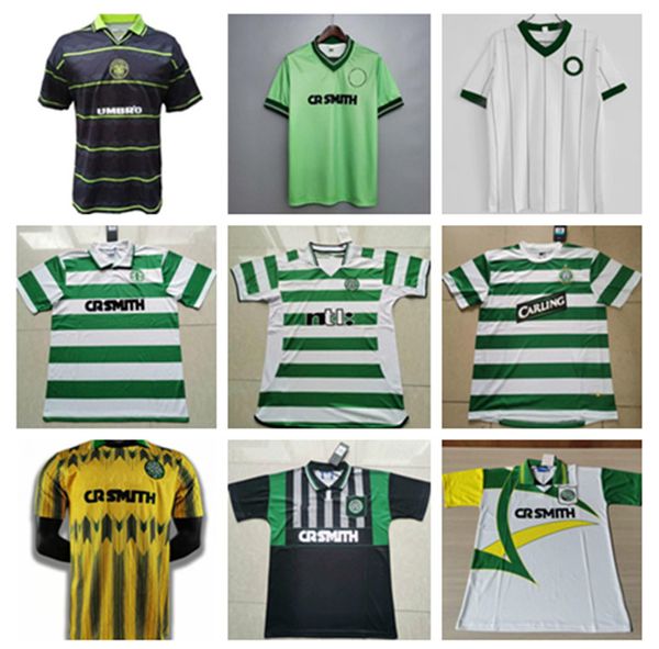 

2021 retro celtic #7 larsson 2000 2002 retro 85 86 06 08 91/92 vintage football shirts away green gillespie cascarino thai qualtiy, Black;yellow