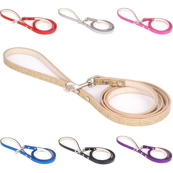 

dog collars & leashes 1.0cm-120cm bling pu leather cat small leash pet outdoor running walking line chihuahua puppy leads supplies