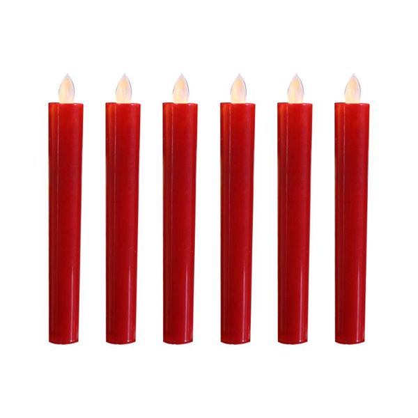 

candles 3 pairs long candle light rocking led lamp decorative electronic (red, without base)