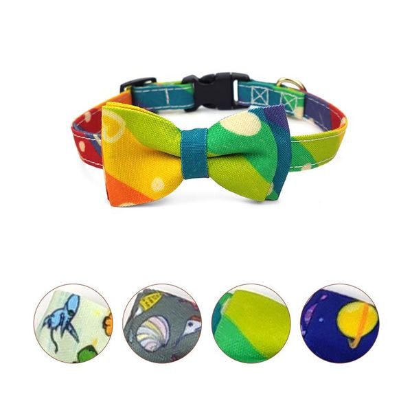

pet puppies animals accessories dogs personalized dog name tags ocean rainbow pattern american bully dog collars neck belt
