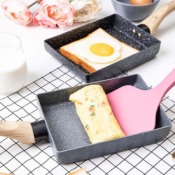 

pans frying pan tamagoyaki omelette black non-stick fry egg pancake kitchen pot only use for gas cooker accessories