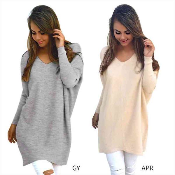 

womens casual sweater knit sweater solid color v-neck tunic long sleeves, White;black