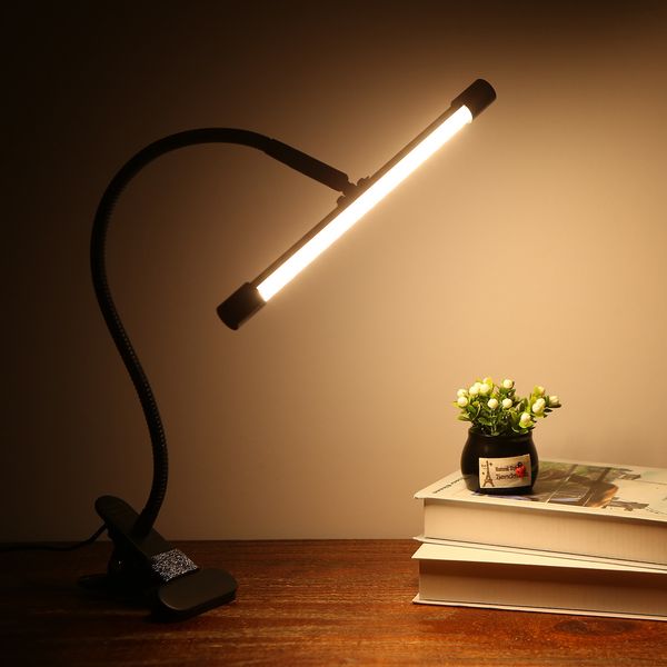 

2021 new led folding 10 levels can be darkened lamp from 5v usb powered table 7w night light fixture clip darkening portable rc08