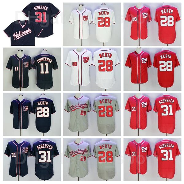 

baseball 2018 style 11 ryan zimmerman jersey 28 jayson werth flexbase cool base all stitched navy blue red white grey high clearance, Blue;black