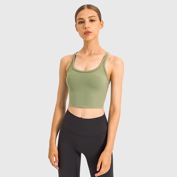

yoga outfit women padded sports bra buttery soft racerback crop tank medium support for workout fitness running underwear