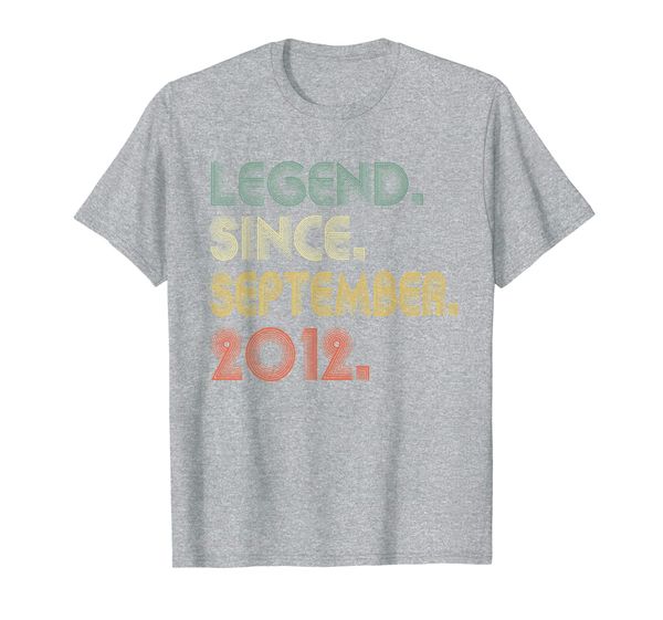 

legend since september 2012 7th birthday 7year old gift t-shirt, White;black