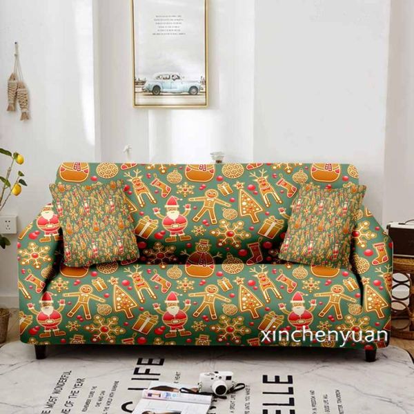 

chair covers christmas theme 3d print elastic sofa cover stretch couch for living room sectional protector w24