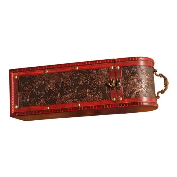 

storage bottles & jars retro packaging box chinese style wooden gift case pu leather single bottle container for party banquet ceremony -692