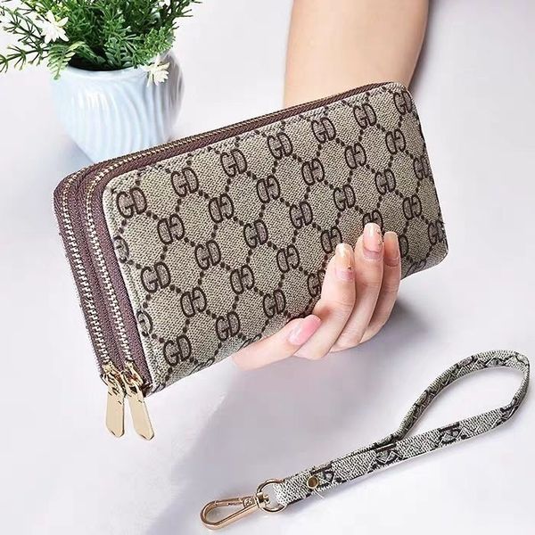 

chain wallet exquisite long women's double zipper holding large capacity change fashion simple business purse black friday, Red;black