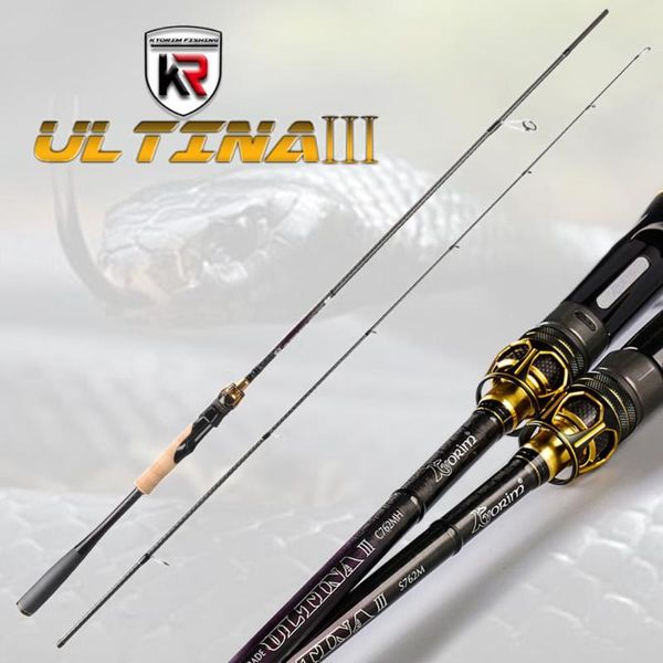 

kyorim 2 sections ultralight biatcasting spinning rod cane l/ml/m/mh power fast action lure fishing tackle for bass pike trout