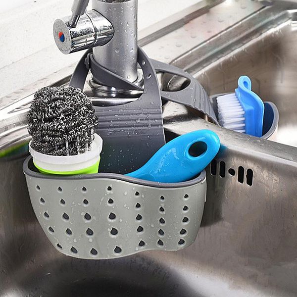 

kitchen storage & organization 1pc sink shelf soap sponge drain rack bathroom holder suction cup organizer accessories