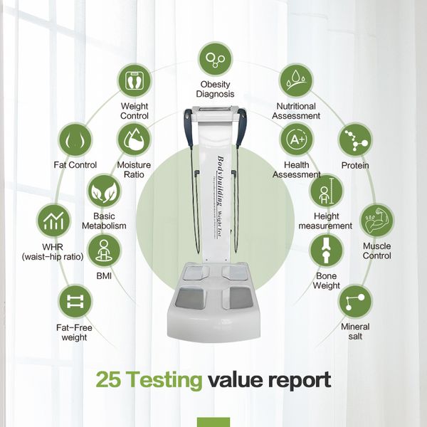 

new body composition index analyzer, body nutrition index tester with bioimpedance machine with printer bioelectrical impedance analyser