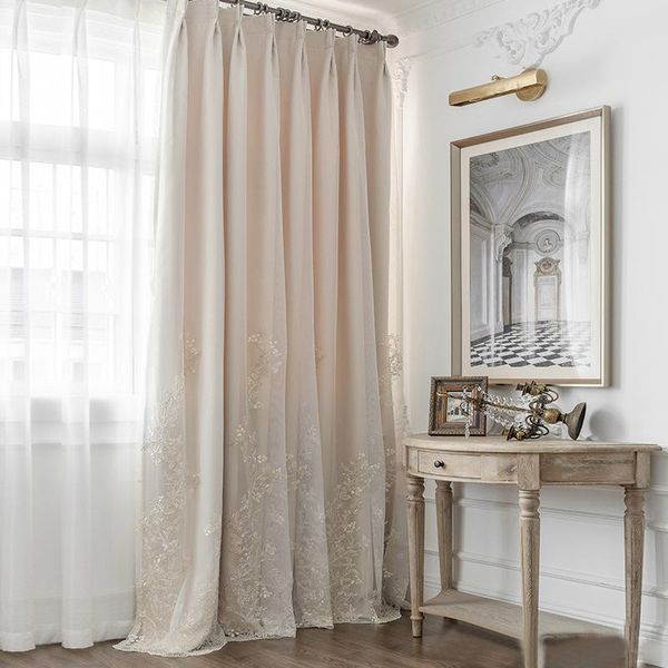 

curtain & drapes simple and modern french embroidered curtains living room bedroom floor bay window