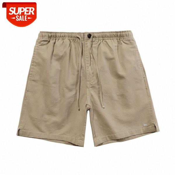 

japanese solid color cargo shorts men's street flow loose straight five-point pants casual #hn3t, Black