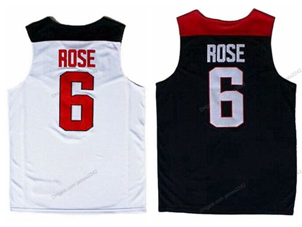 Custom 2014 D. Rose Basketball Jersey USA Derrick Herren Ed White Blue Size S-4xl Jeder Name und Nummer Top-Qualität