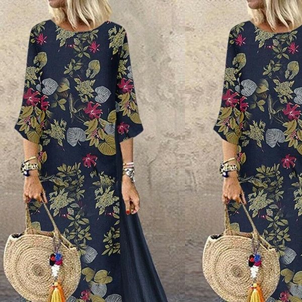 

boho womens maxi dress ladies summer short sleeve long kaftan sundress plus size drop shipping good quality, Black;gray