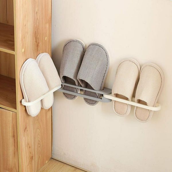 

clothing & wardrobe storage 3-in-1 foldable bathroom slippers rack wall hanging punching toilet drain artifact shelf