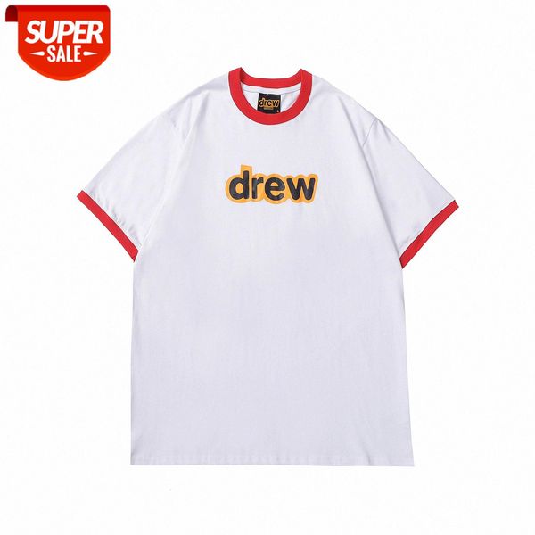 

ins european and american couples with the same smiley face picture short sleeve justin bieber drew t-shirt #g306, White;black