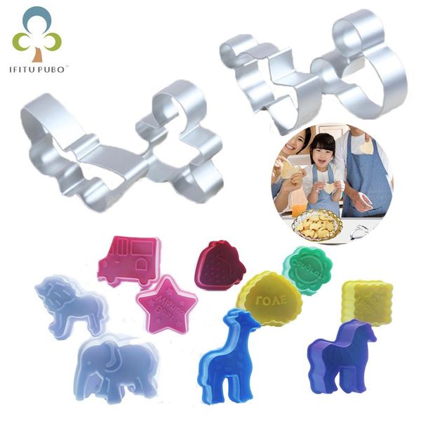 

baking moulds 10pcs/lot diy creative 3d stereo biscuit mold-baking tools cartoon hand-pressed spring mold cookie cake yjn