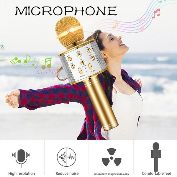 

bluetooth karaoke microphone wireless microfone professiona speaker handheld microphone player singing recorder ktv microfone