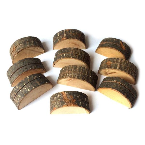 

party decoration 10pcs rustic wooden stump wedding reception stand number name table menu picture po clip place card holder