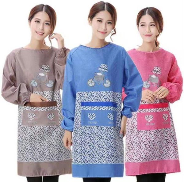 

aprons fashion anti-oil and anti-fouling anti-wear long-sleeved gown