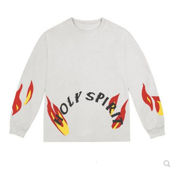 

2021 new latest hip-hop summer kanye west sunday service holy spirit men women streetwear graffiti printing long sleeve t-shirt tees h8h, White;black